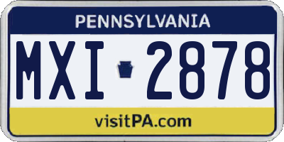 PA license plate MXI2878