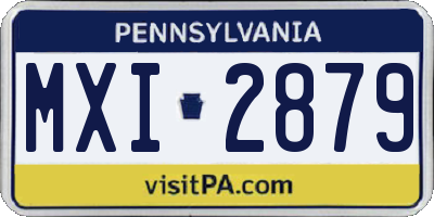 PA license plate MXI2879