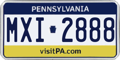 PA license plate MXI2888