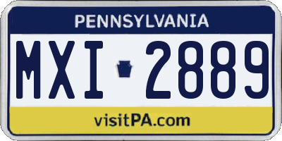 PA license plate MXI2889