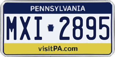PA license plate MXI2895