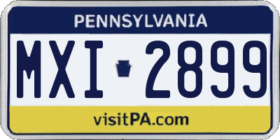 PA license plate MXI2899