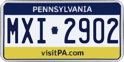 PA license plate MXI2902