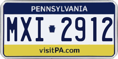 PA license plate MXI2912