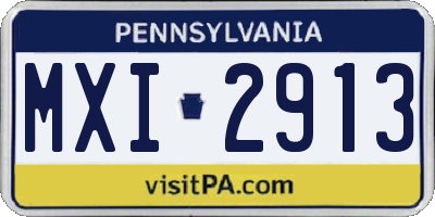 PA license plate MXI2913
