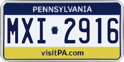 PA license plate MXI2916