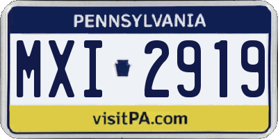 PA license plate MXI2919
