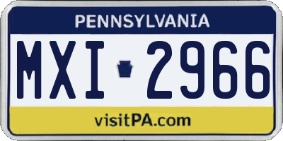 PA license plate MXI2966