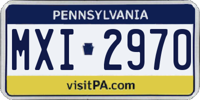 PA license plate MXI2970