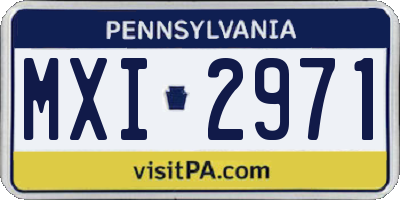 PA license plate MXI2971