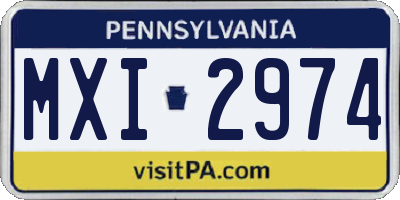PA license plate MXI2974