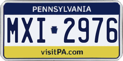 PA license plate MXI2976