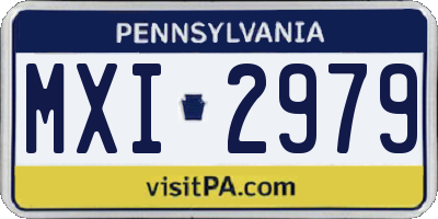PA license plate MXI2979