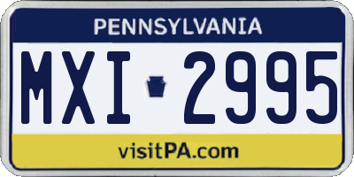 PA license plate MXI2995