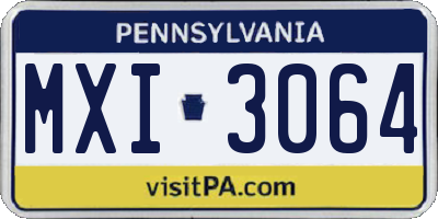 PA license plate MXI3064