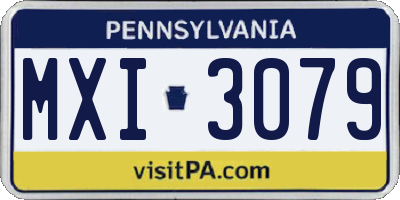 PA license plate MXI3079