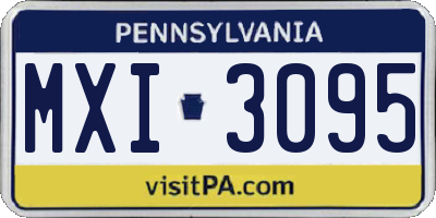 PA license plate MXI3095