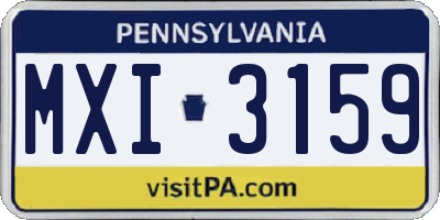 PA license plate MXI3159