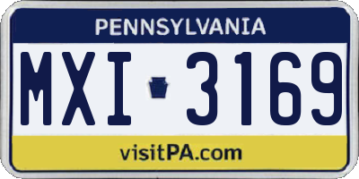 PA license plate MXI3169