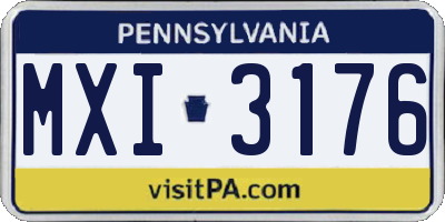 PA license plate MXI3176