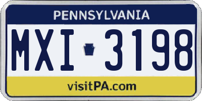 PA license plate MXI3198