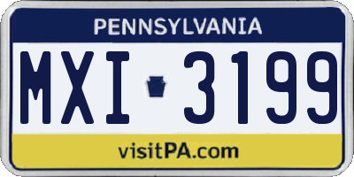 PA license plate MXI3199