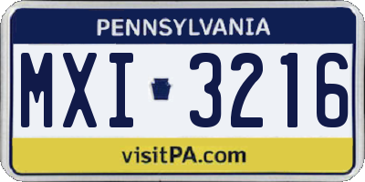 PA license plate MXI3216