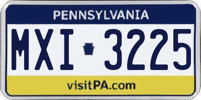 PA license plate MXI3225