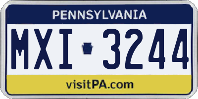 PA license plate MXI3244