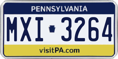 PA license plate MXI3264