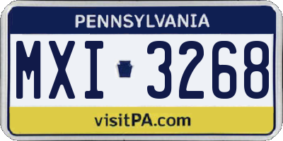 PA license plate MXI3268