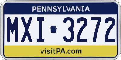 PA license plate MXI3272