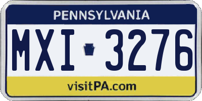 PA license plate MXI3276