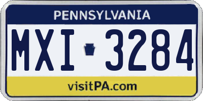 PA license plate MXI3284