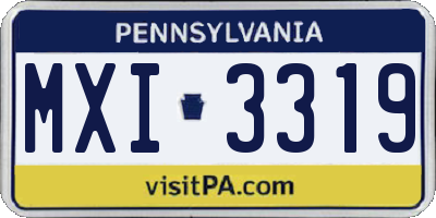 PA license plate MXI3319