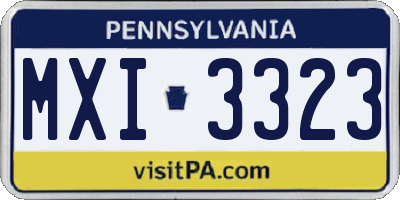 PA license plate MXI3323