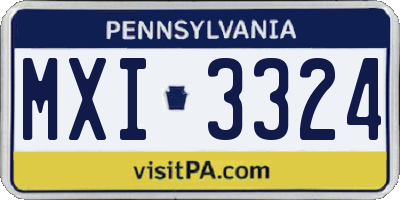 PA license plate MXI3324