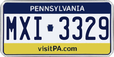 PA license plate MXI3329