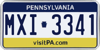 PA license plate MXI3341