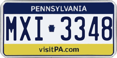 PA license plate MXI3348