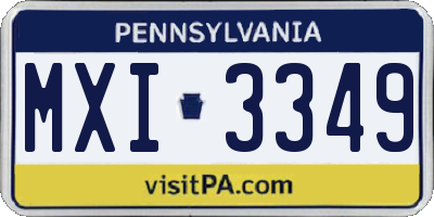 PA license plate MXI3349