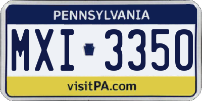 PA license plate MXI3350