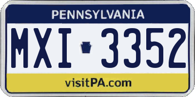 PA license plate MXI3352