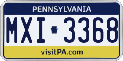 PA license plate MXI3368