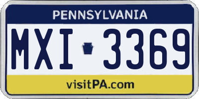 PA license plate MXI3369