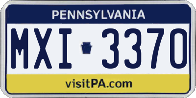 PA license plate MXI3370