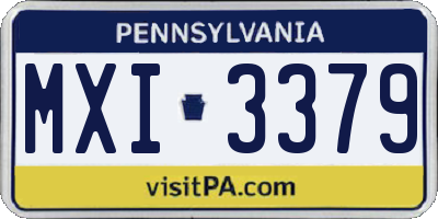 PA license plate MXI3379