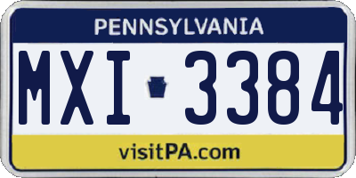 PA license plate MXI3384