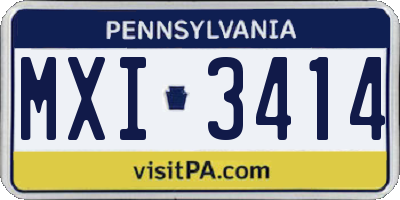 PA license plate MXI3414