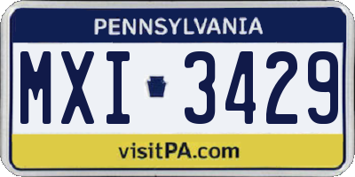 PA license plate MXI3429